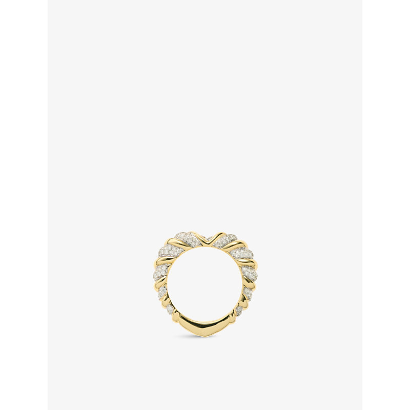 Yvonne Léon Alliance Coeur 18ct Yellow-gold And 0.52ct Diamond Ring In 18k Yellow Gold