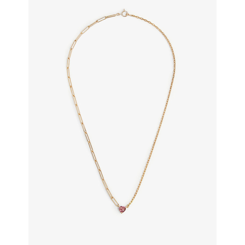 Yvonne Léon Collier Solitaire 18ct Yellow-gold And Rhodolite Necklace In 18k Yellow Gold