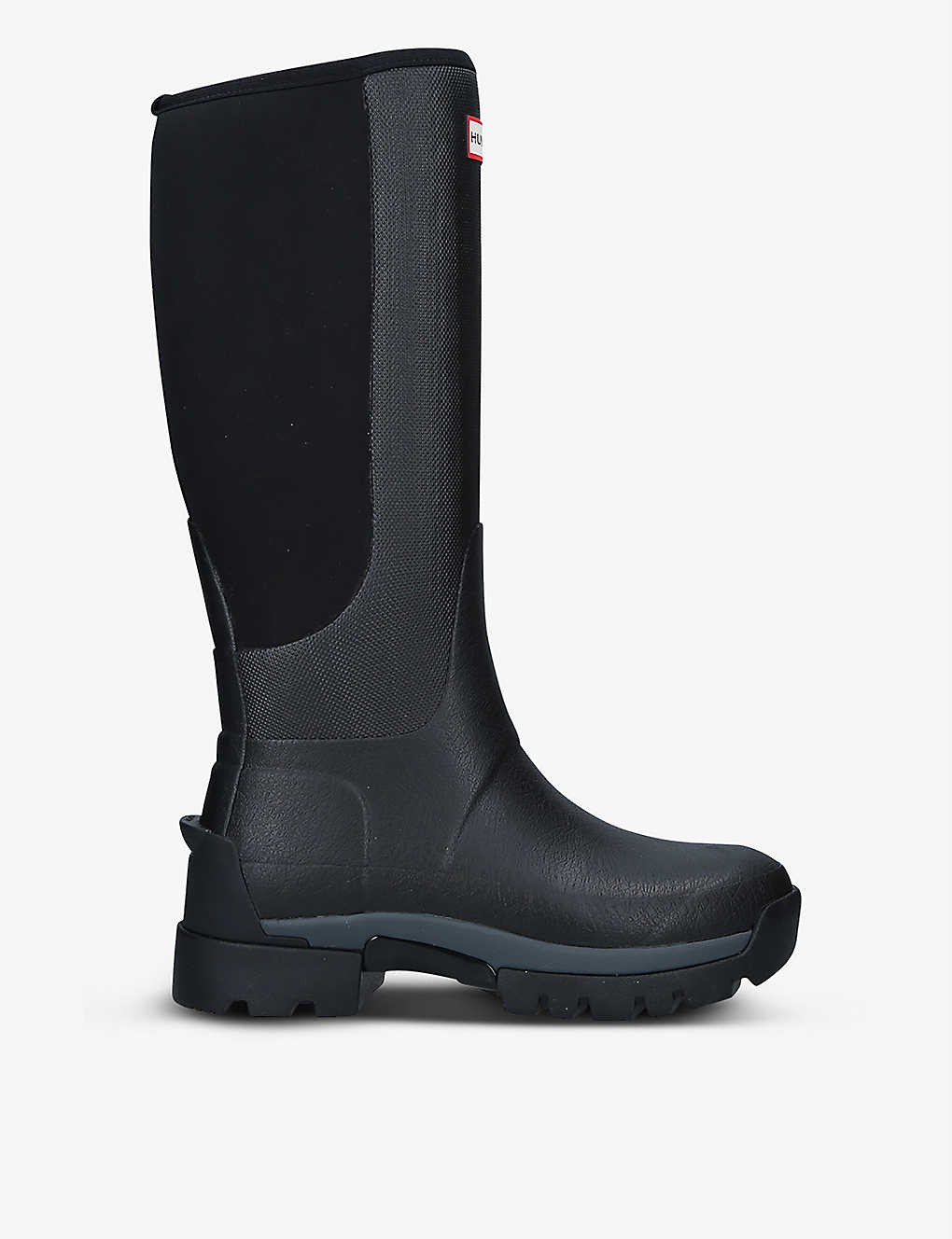 Hunter Field Balmoral Hybrid Tall Rubber Boots In Black
