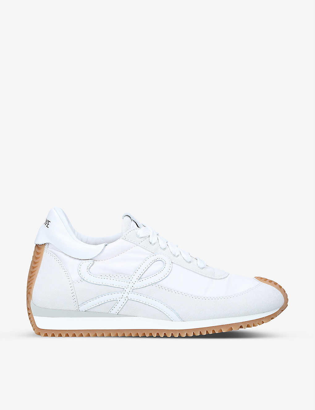 Loewe Flow Runner Monogram Leather And Shell Trainers In White/oth
