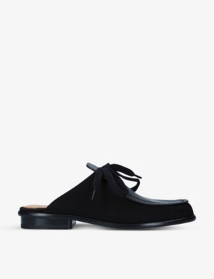 Lace-up backless lea...