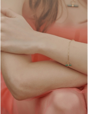 RACHEL JACKSON: Mini T-bar 22ct yellow gold-plated sterling-silver bracelet