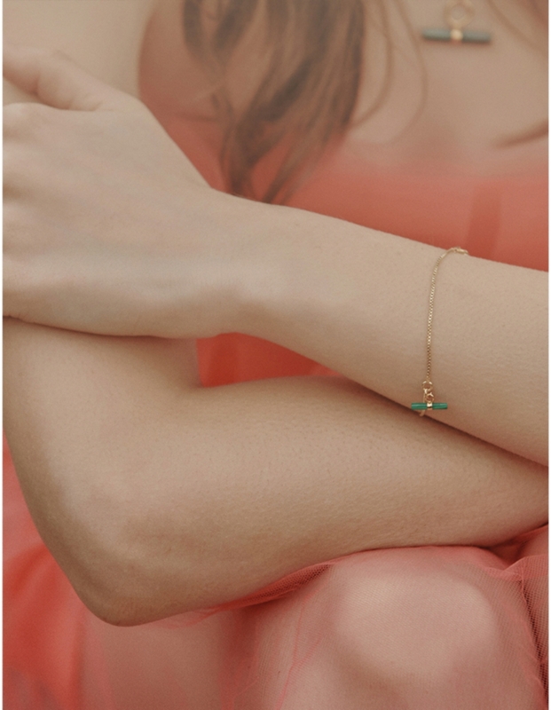 Mini T-bar 22ct yellow gold-plated sterling-silver bracelet