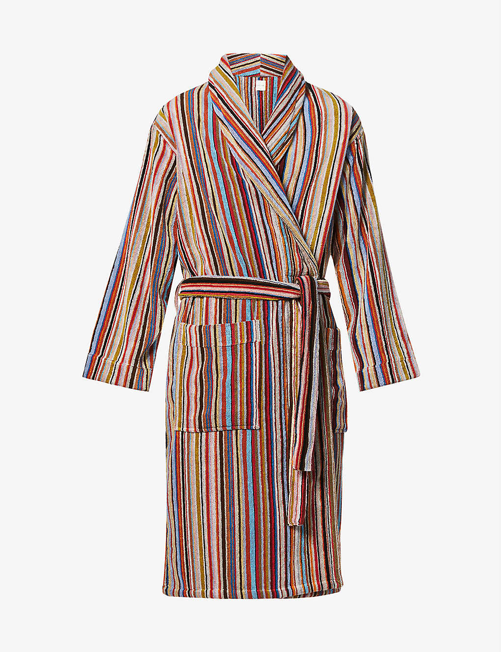 Signature stripe cotton-jersey dressing gown(9267429)