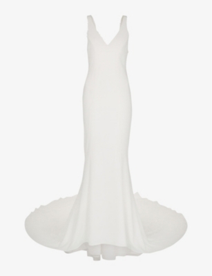 WHISTLES - Billie V-neck woven wedding dress | Selfridges.com