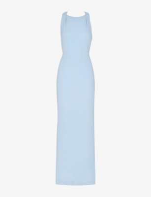 Whistles Tie Back Maxi Dress In Pale Blue