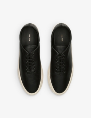 Shop The Row Women's Black Marie H Lace-up Leather Trainers
