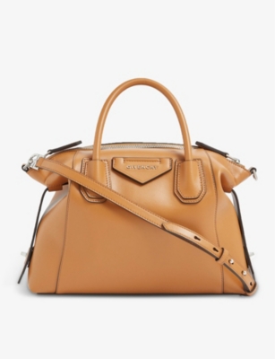Givenchy Small Antigona Soft Satchel Bag In Calfskin In Tan