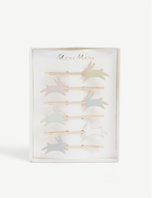 MERI MERI: Bunny enamelled-brass hair slides