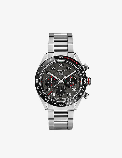 TAG HEUER: CBN2A1F.BA0643 Carrera Porsche stainless-steel and ceramic automatic watch