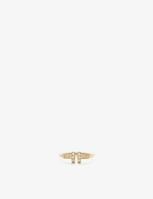 Tiffany & Co Womens 18k Gold Tiffany T Wire 18ct Yellow-gold And 0.13ct Brilliant-cut Diamond Ring