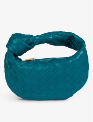 Bottega Veneta The Jodie Mini Intrecciato-leather Clutch In Mallard Gold