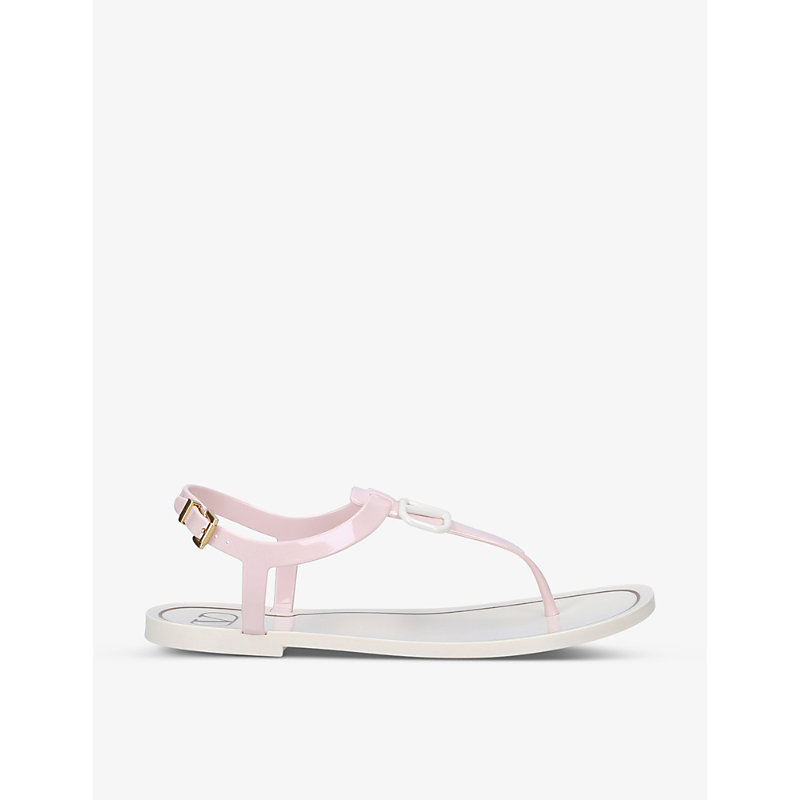 Valentino Garavani Vlogo Rubber Sandals In Pink