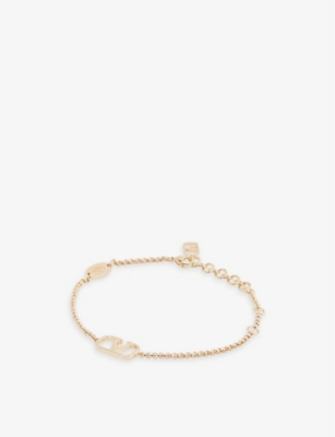 VALENTINO GARAVANI: V-logo yellow gold-plated chain bracelet