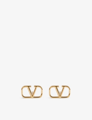 VALENTINO GARAVANI: VLOGO gold-toned brass earrings