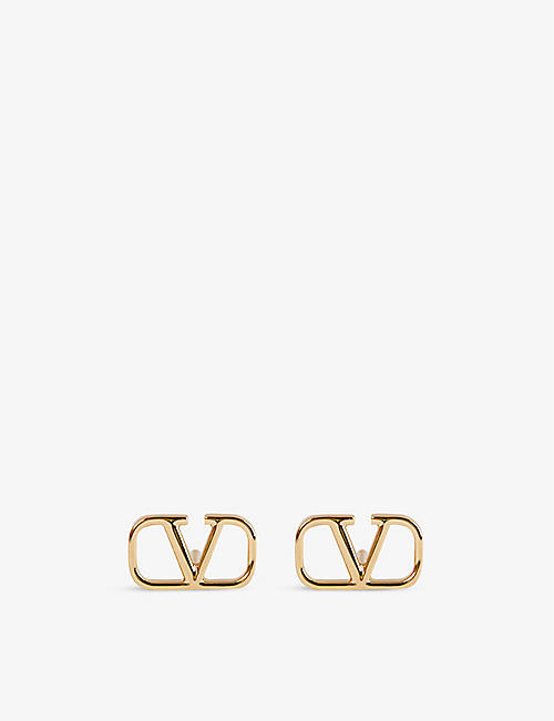 VALENTINO GARAVANI: VLOGO gold-toned brass earrings