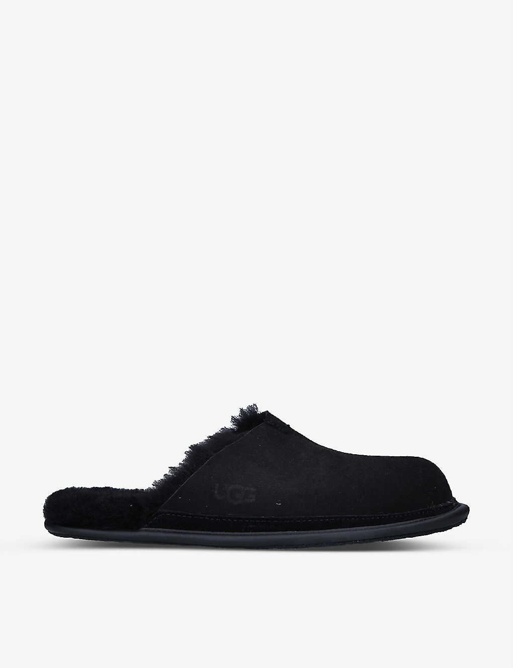 Ugg Hyde Faux-fur Lined Leather Slippers In Black