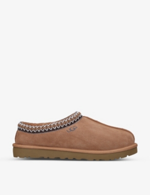 UGG Tasman braid embroidered suede and sheepskin slip on