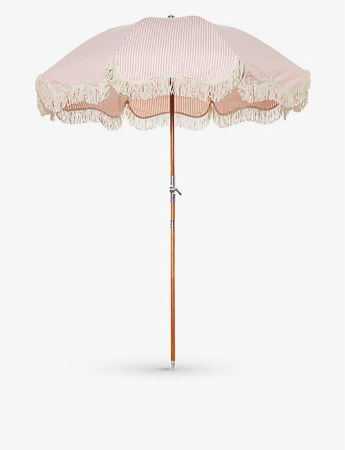 BUSINESS & PLEASURE CO.: Striped wood and canopy umbrella 213cm