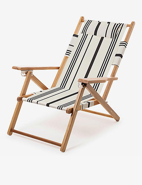 BUSINESS & PLEASURE CO.: Striped cotton and hardwood beach chair 87cm x 76cm