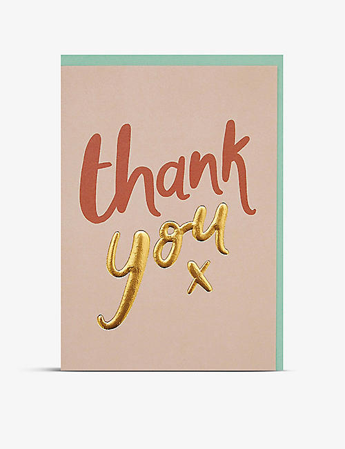 RASPBERRY BLOSSOM: Thank You greetings card 11cm x 15.5cm