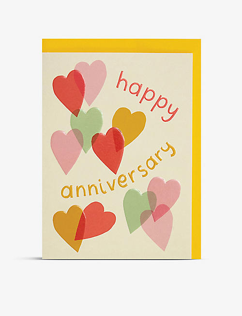 RASPBERRY BLOSSOM: Happy Anniversary greetings card 17.2cm x 12.5cm