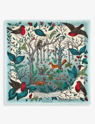 Aspinal Of London Womens Teal Robin Silk Scarf In Teal