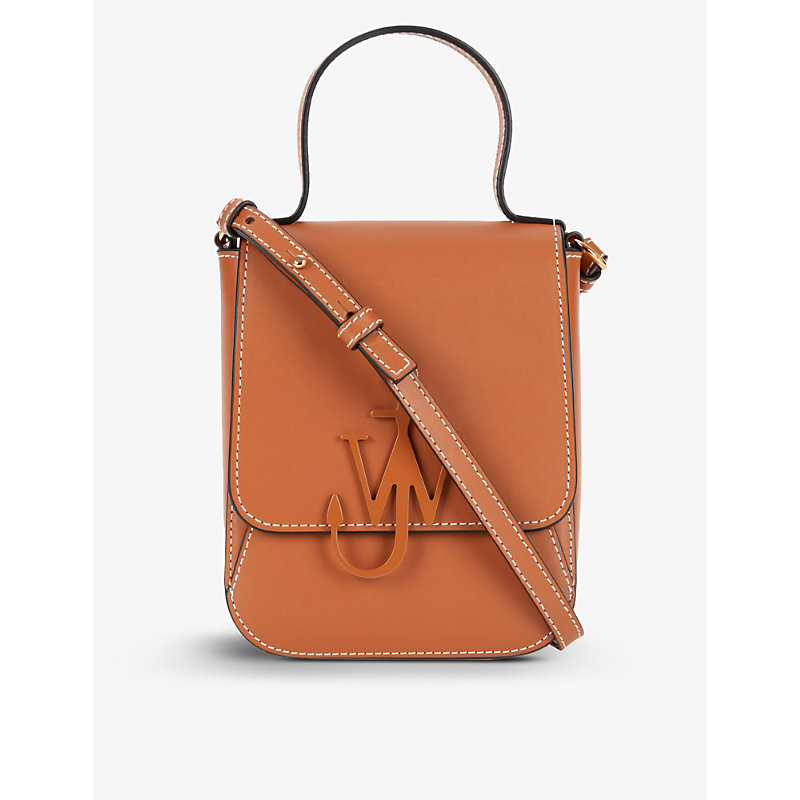JW ANDERSON ANCHOR BRAND-PLAQUE LEATHER TOP-HANDLE BAG,R03745070