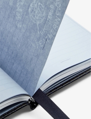 SMYTHSON: Chelsea croc-embossed leather notebook 16.7cm x 11.2cm