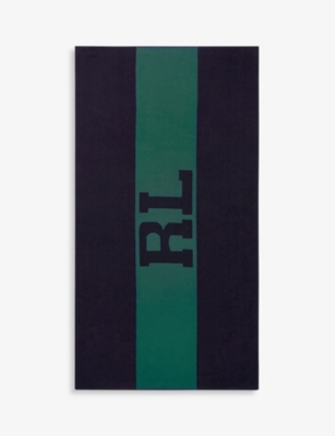 RALPH LAUREN HOME: Signature logo-print cotton beach towel 90cm x 170 cm