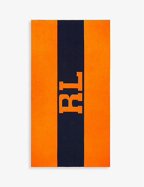 RALPH LAUREN HOME: Signature logo-print cotton beach towel 90cm x 170 cm