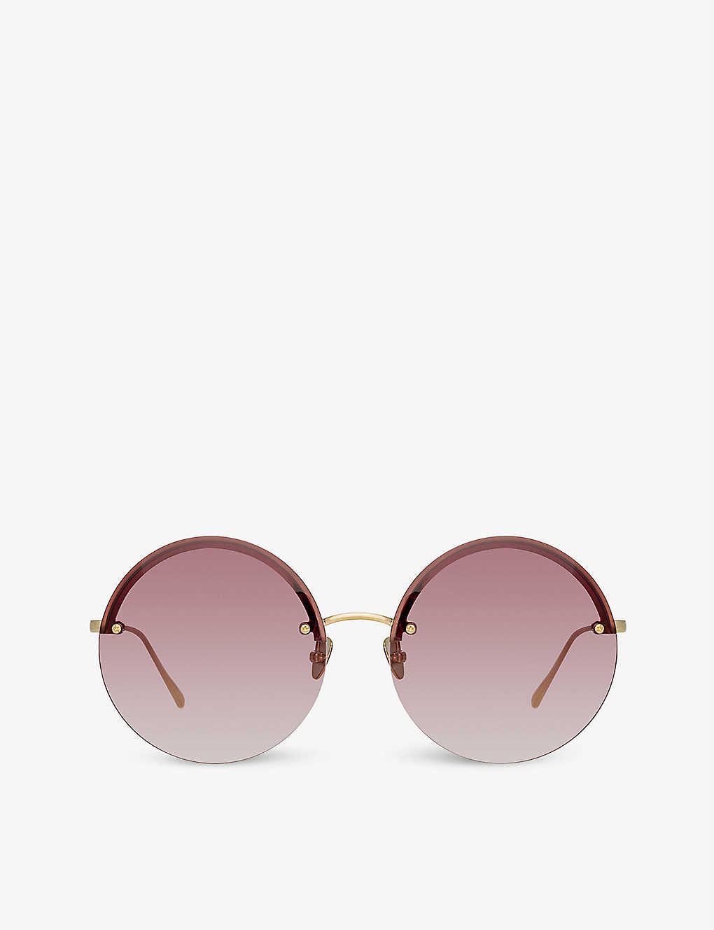 Linda Farrow Adrienne Round-frame Titanium Sunglasses In Multi