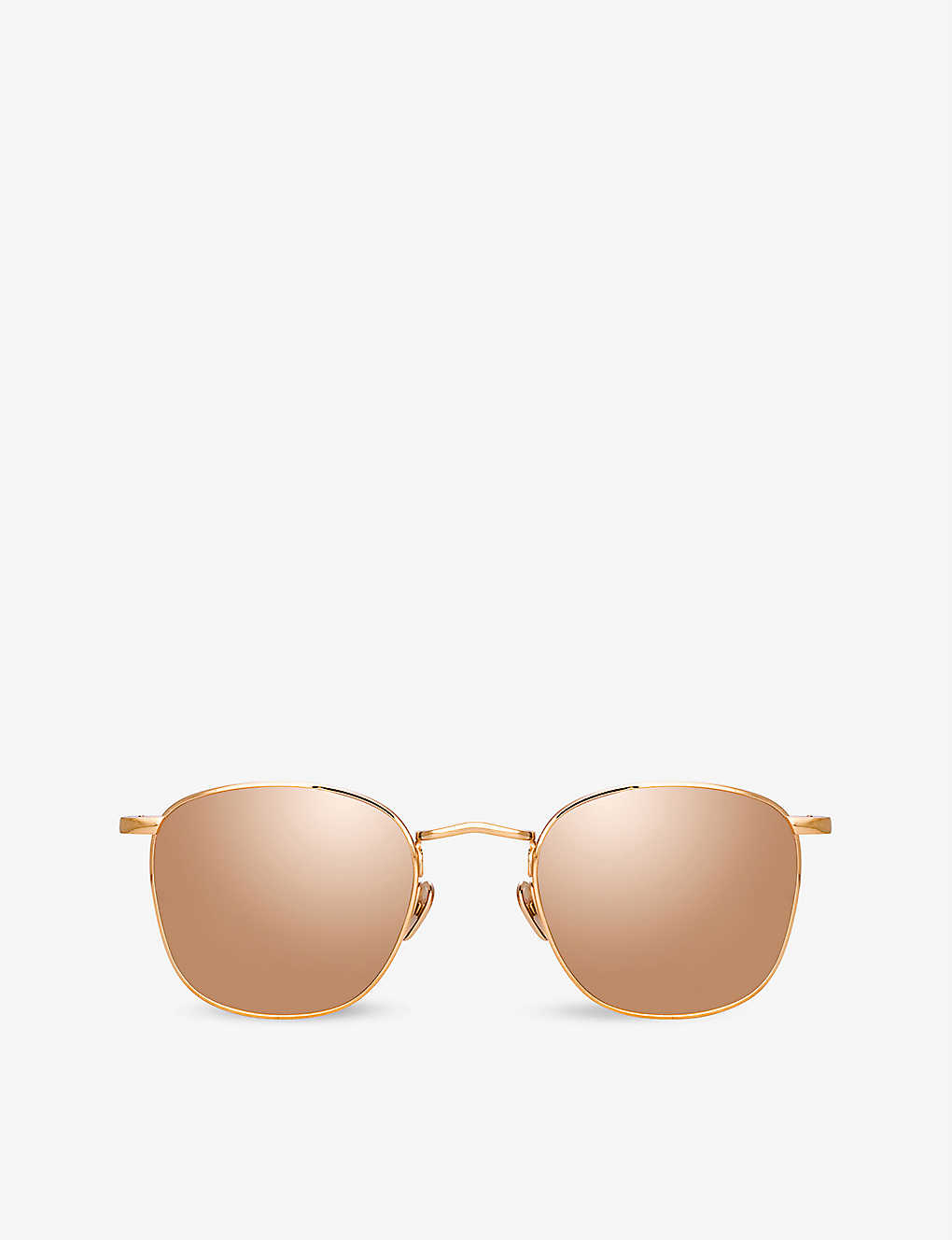 Linda Farrow Simon Square-frame Titanium Sunglasses In Rose Gold