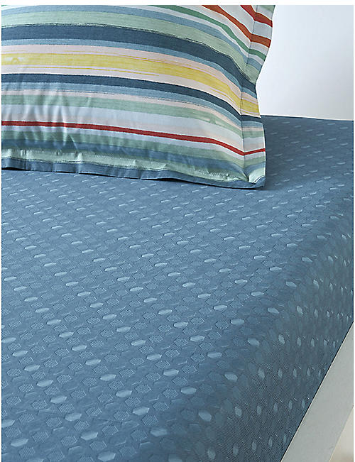 OLIVER DESFORGES: Ti Punch patterned cotton fitted sheet