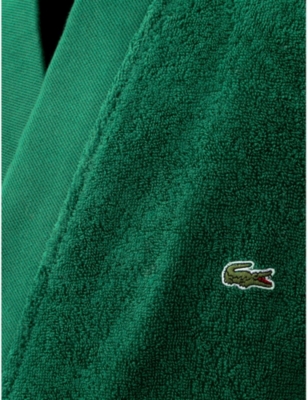 Shop Lacoste Men's Vert Defile Organic Cotton Bathrobe In Green