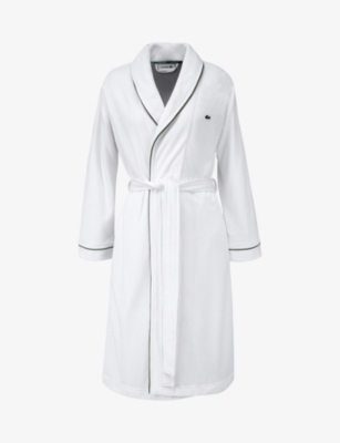 LACOSTE: Pique cotton-blend bathrobe