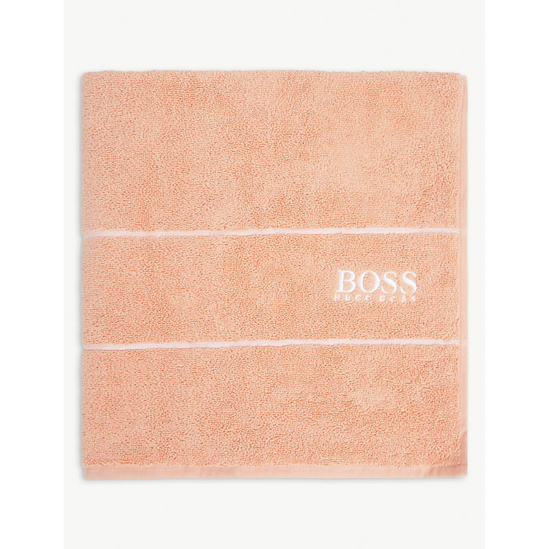 Hugo Boss Peach Plain Egyptian Cotton Bath Towel 70cm X 140cm Bath Towel