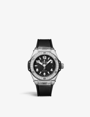 Hublot Women's Black 485.sx.1170.rx.1204 Big Bang One Click Stainless-steel, Rubber And 0.76ct Diamo