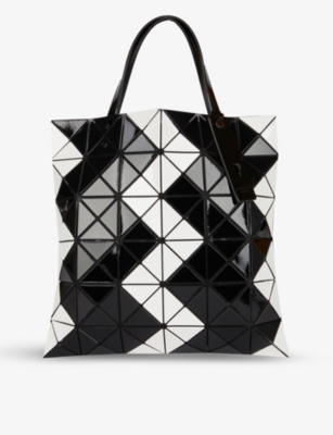 Bao Bao Issey Miyake White & Black Lucent Zigzag Tote Bag In Blk Wht