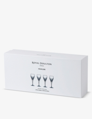 ROYAL DOULTON: Highclere crystal wine goblet set of four
