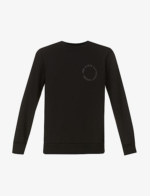 DIESEL: Copyright logo-embossed stretch-cotton jersey jumper