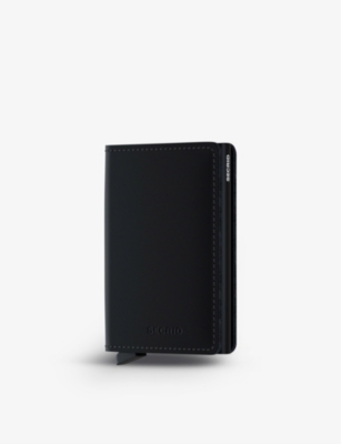 Secrid Slimwallet Matte Leather And Aluminium Cardholder In Black