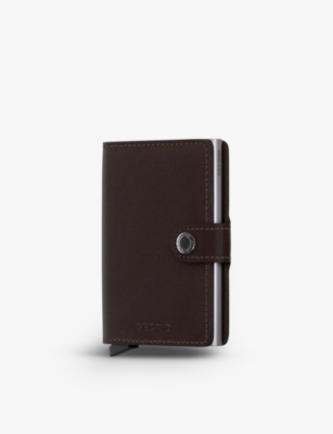 Secrid Orginal Miniwallet Logo-embossed Leather Wallet In Dark Brown