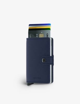 Secrid Orginal Miniwallet Logo-embossed Leather Wallet In Navy