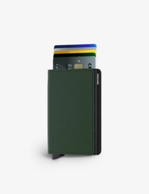 Secrid Orginal Miniwallet Logo-embossed Leather Wallet In Green