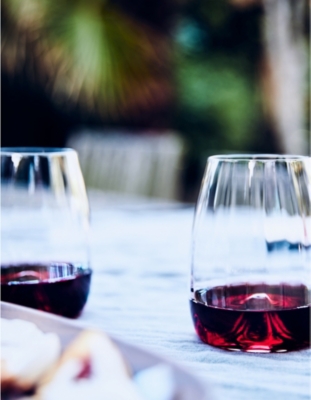 Waterford Elegance Optic Set Of 2 Lead Crystal Stemless Wine Glasses