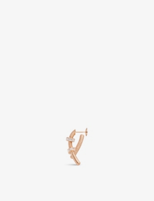 CARTIER: Écrou de Cartier 18ct rose-gold and 0.54ct diamond right earring