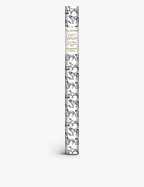 THE ART FILE: Monochrome-dog floral-print wrapping paper 3m
