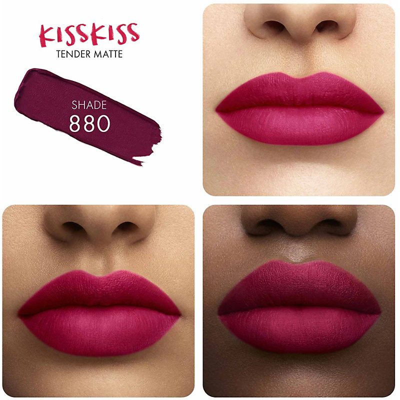Shop Guerlain 880 Caress Plum Kisskiss Tender Matte Lipstick 2.8g