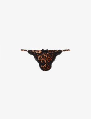 AGENT PROVOCATEUR Molly lace-trimmed stretch-silk satin briefs